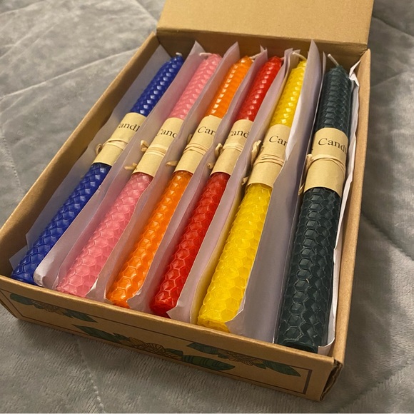 Other Set Of 12 10 Beeswax Taper Candles Multicolor Poshmark